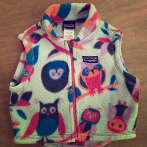 Patagonia Synchilla Baby Owl Vest size 3/6mo